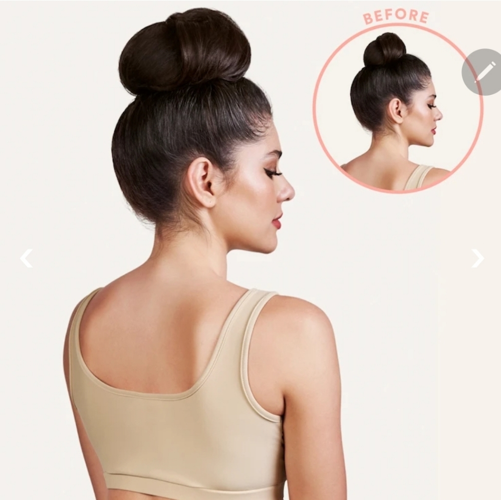 JET BLACK Tousled wave bun